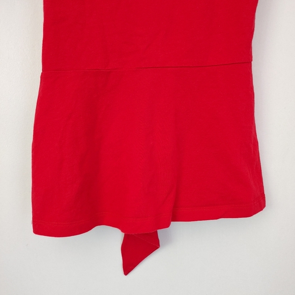 Anthropologie Maeve Dakota Short Sleeve T-Shirt Belted Wrap Top Red Small - Picture 14 of 16